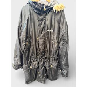 NFL Black Coats Women's Vintage Oakland Raiders Triple F.A.T. Goose Down Size 8